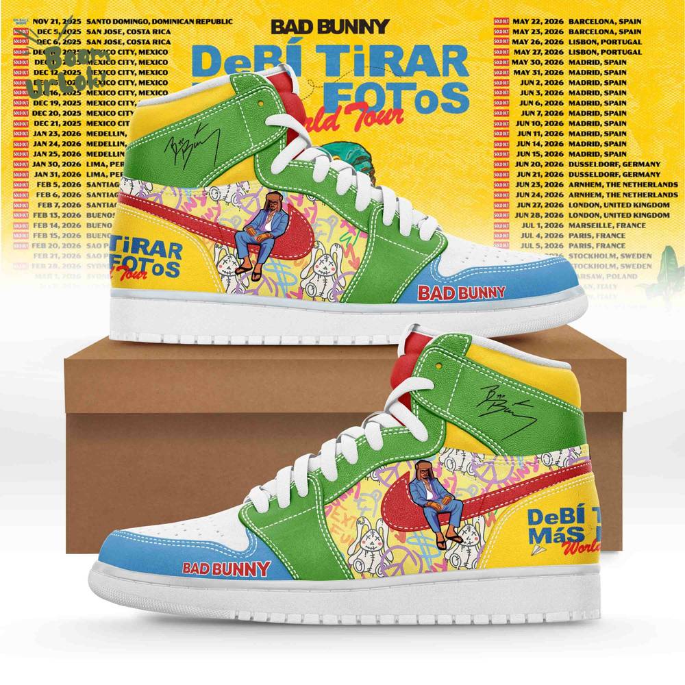 Bad Bunny – Debí Tirar Más Fotos World Tour AJ1 Shoes1 Bad Bunny – Debí Tirar Más Fotos World Tour AJ1 Shoes1