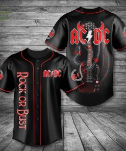AC/DC Rock or Bust Baseball Jersey – Classic Rock Band Jersey Shirt for Fans