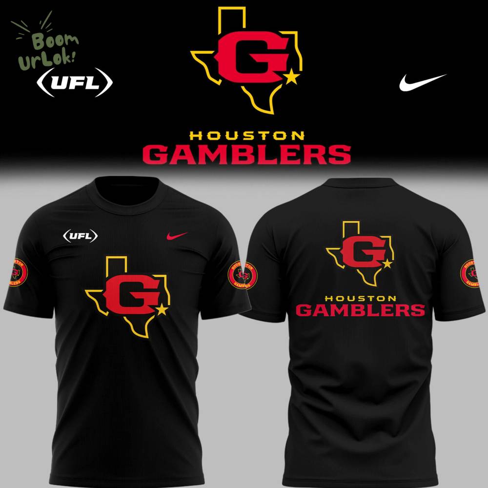 Limited Edition Houston Gamblers Football Black TShirt Limited Edition Houston Gamblers Football Black TShirt
