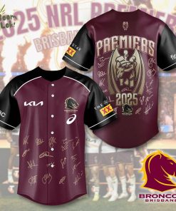 Brisbane Broncos 2025 NRL Premiers Baseball Jersey