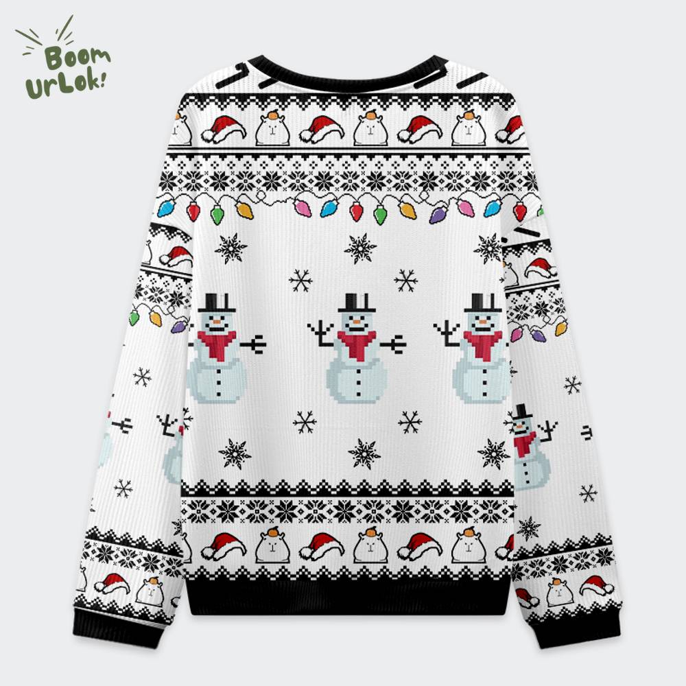 Capybara Smoking Christmas Ugly Sweat Capybara Smoking Christmas Ugly Sweat