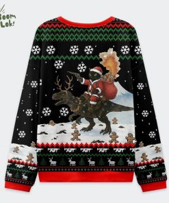 Cat Riding A Dinosaur Christmas Ugly Sweat