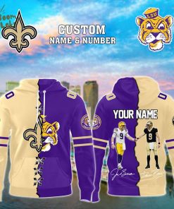 Drew Brees – New Orleans Saints x Joe Burrow – LSU Tigers Limited Edition-3D Unisex Hoodie