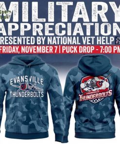 Evansville Thunderbolts ”Military Night ” Hoodie 2025