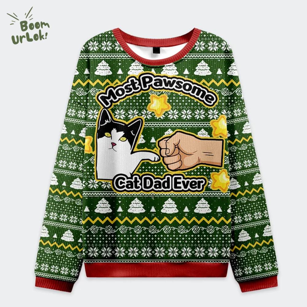 Funny Cat Mom And Dad Christmas Ugly Sweat Funny Cat Mom And Dad Christmas Ugly Sweat