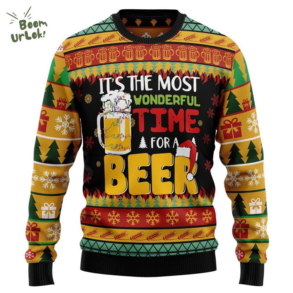 It’s The Most Wonderful Time For A Beer Ugly Christmas Sweater It’s The Most Wonderful Time For A Beer Ugly Christmas Sweater