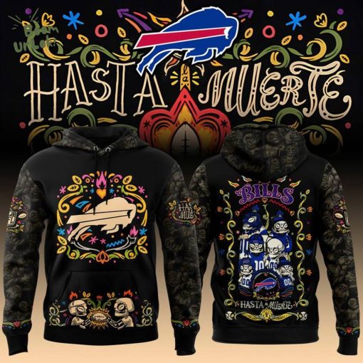 Limited Edition Buffalo Bills Black Hasta La Muerte Graphic Hoodie
