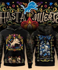 Limited Edition Detroit Lions Black Hasta La Muerte Graphic Hoodie