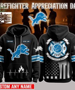 Limited Edition Detroit Lions x Firefighter Appreciation Honor Hoodie-3D Unisex Hoodie