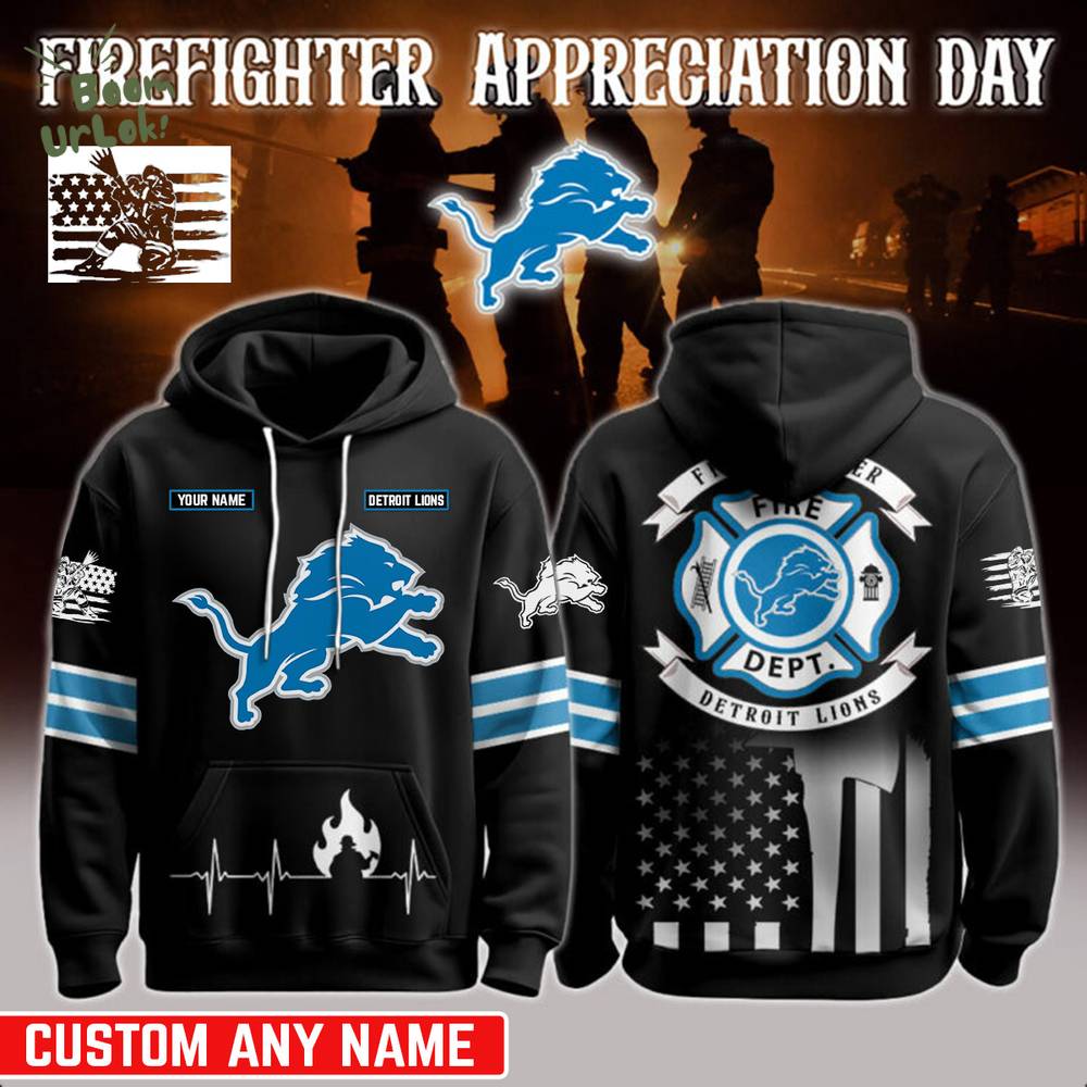 Limited Edition Detroit Lions x Firefighter Appreciation Honor Hoodie-3D Unisex Hoodie Limited Edition Detroit Lions x Firefighter Appreciation Honor Hoodie-3D Unisex Hoodie