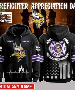Limited Edition Minnesota Vikings x Firefighter Appreciation Honor Hoodie-3D Unisex Hoodie