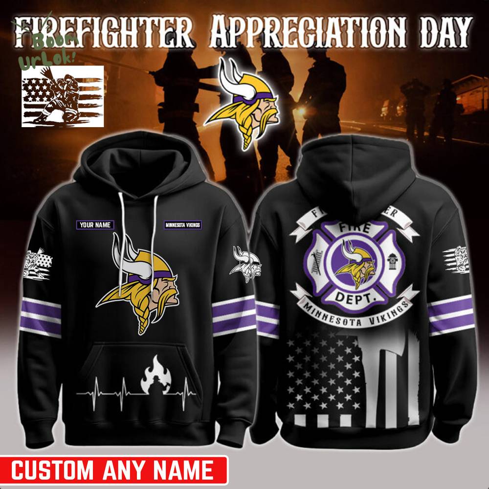 Limited Edition Minnesota Vikings x Firefighter Appreciation Honor Hoodie-3D Unisex Hoodie Limited Edition Minnesota Vikings x Firefighter Appreciation Honor Hoodie-3D Unisex Hoodie