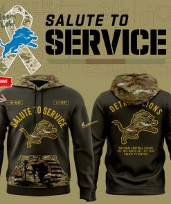 Men’s Camo Detroit Lions 2025 NFL Salute to Service Limited Pullover Hoodie