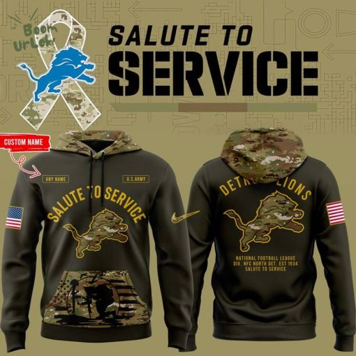 Men’s Camo Detroit Lions 2025 NFL Salute to Service Limited Pullover Hoodie