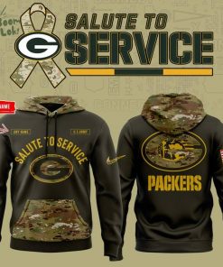 Men’s Nike Camo Green Bay Packers 2025 NFL Salute to Service Limited Pullover Hoodie