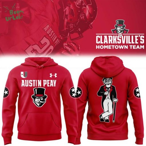 Men’s Red Austin Peay Football 2025 Homecoming Throwback Hoodie