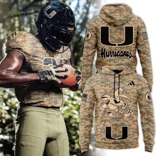 Miami Hurricanes Camo 2025 Military Appreciation Night Hoodie
