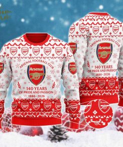 New Limited Edition Arsenal F.C. 140 YEARS 3D Noel Hoodie Sweater