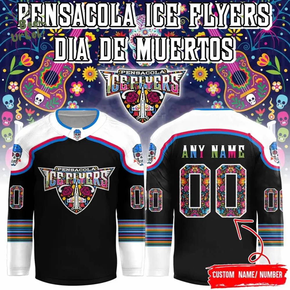 Pensacola Ice Flyers "November 1 at our Day of the Dead Night" Hockey Jersey Pensacola Ice Flyers "November 1 at our Day of the Dead Night" Hockey Jersey