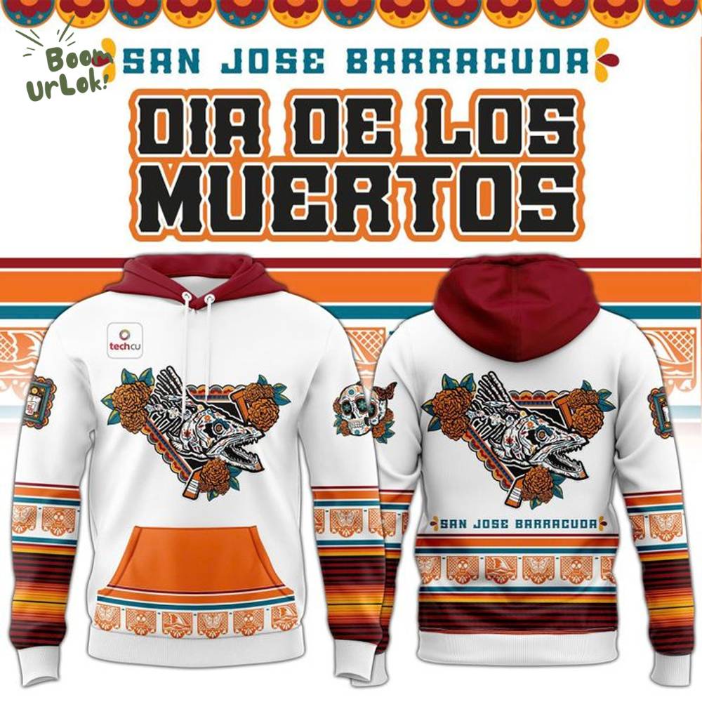 SJ Barracuda Dia de los Muertos Tigres Del Mar Hoodie 2025 SJ Barracuda Dia de los Muertos Tigres Del Mar Hoodie 2025