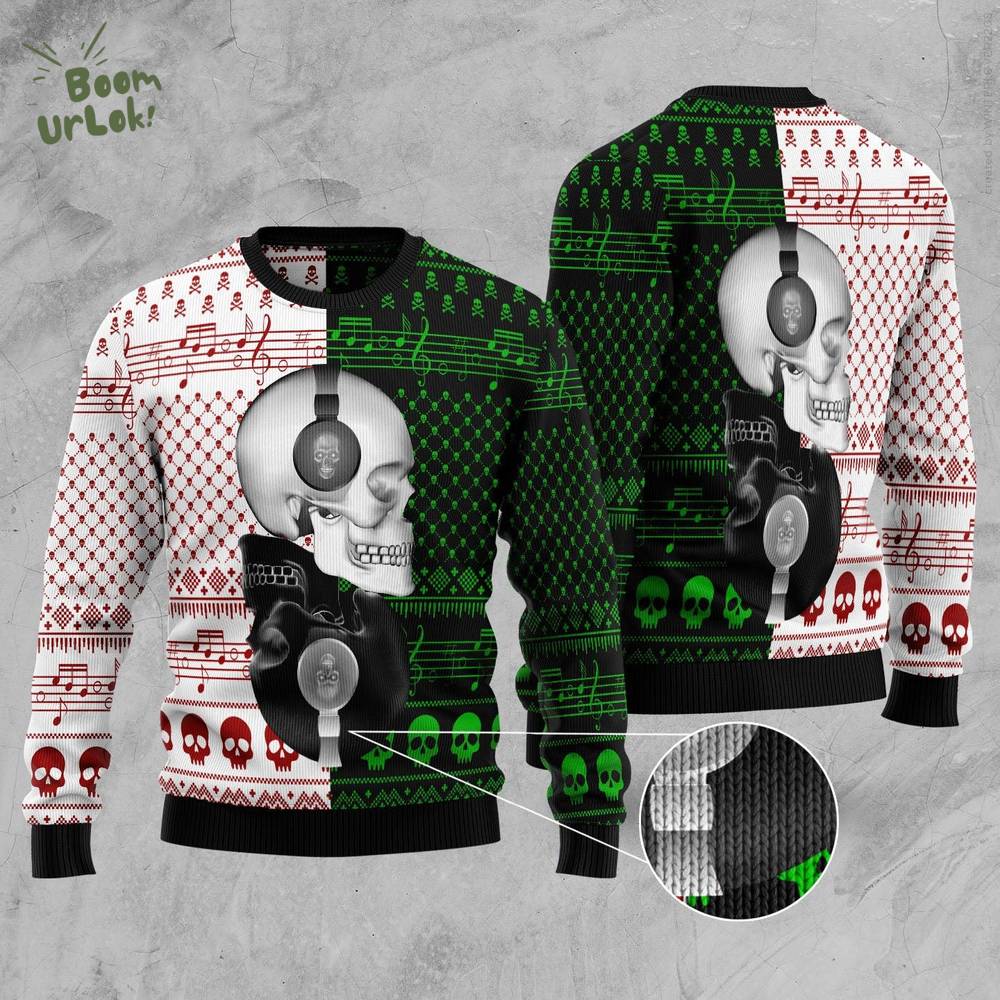 Skull Yinyang Ugly Christmas Sweater Skull Yinyang Ugly Christmas Sweater