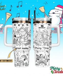 Snoopy x Christmas Custom Stanley Quencher 40oz Stainless Steel Tumbler With Handle