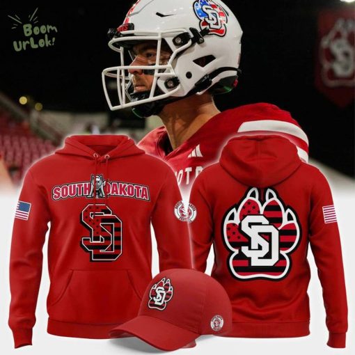 South Dakota Football 2025 Military Appreciation Day Hoodie – Red