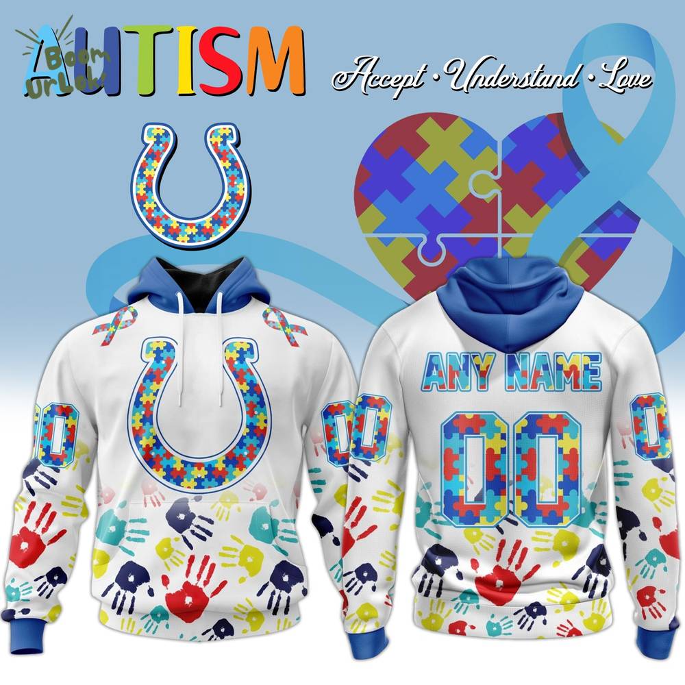 Special Edition Indianapolis Colts x Autism Awareness Premium-3D Unisex Hoodie Special Edition Indianapolis Colts x Autism Awareness Premium-3D Unisex Hoodie