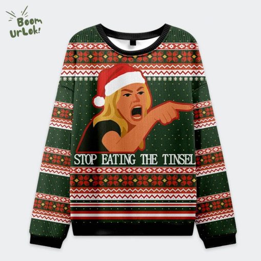 Stop Eating The Tinsel Cat Couple Christmas Ugly Sweat V2