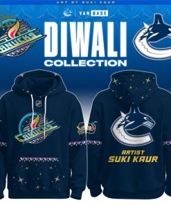Vancouver Canucks 2025 Navy Diwali Skate Hoodie Limited Edition