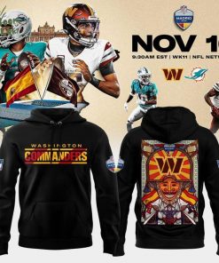 Washington Commanders Black 2025 NFL Madrid Game Black Hoodie