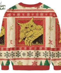 Biting Cat Christmas Ugly Sweat
