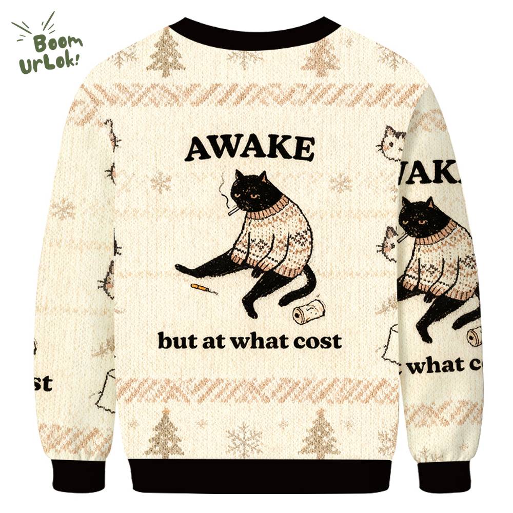 Decadent Smoking Cat Christmas Ugly Sweat Decadent Smoking Cat Christmas Ugly Sweat