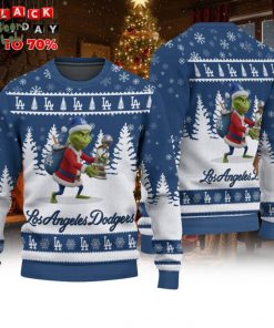 Dodgers Holiday Sweater – Grinch Holding Trophy, Winter Ugly Xmas