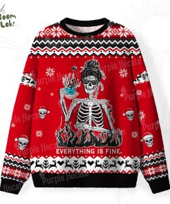 Everything Is Fine Fuzzy Ugly Christmas Sweat