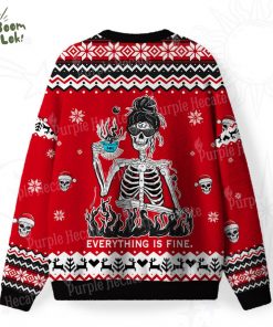 Everything Is Fine Fuzzy Ugly Christmas Sweat