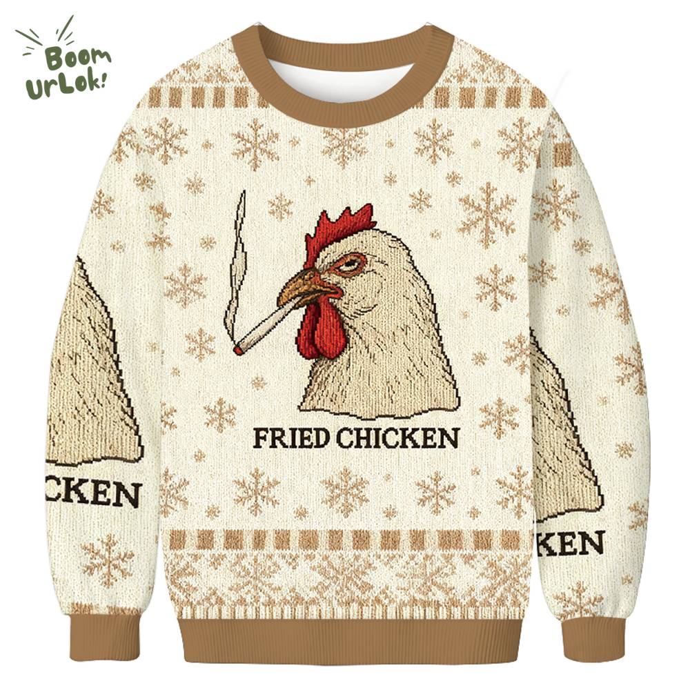 Fried Chicken 420 Smoking Meme Christmas Ugly Sweat Fried Chicken 420 Smoking Meme Christmas Ugly Sweat