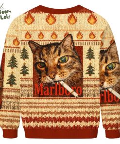 Funny Smoking Cat Meme Christmas Ugly Sweat