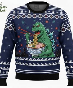 Godzilla Ramen Japanese Christmas Knitted Sweater