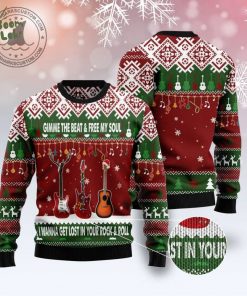 Guitar Gimme The Beat Ugly Christmas Sweater