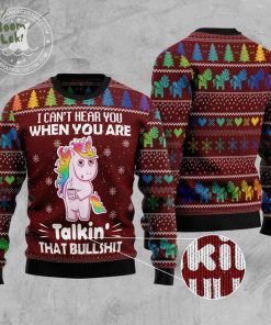 I Can‘t Hear You Unicorn Ugly Christmas Sweater