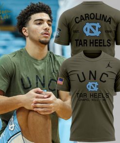 Limited Edition North Carolina Tar Heels Military Appreciation Night Tshirt 2025