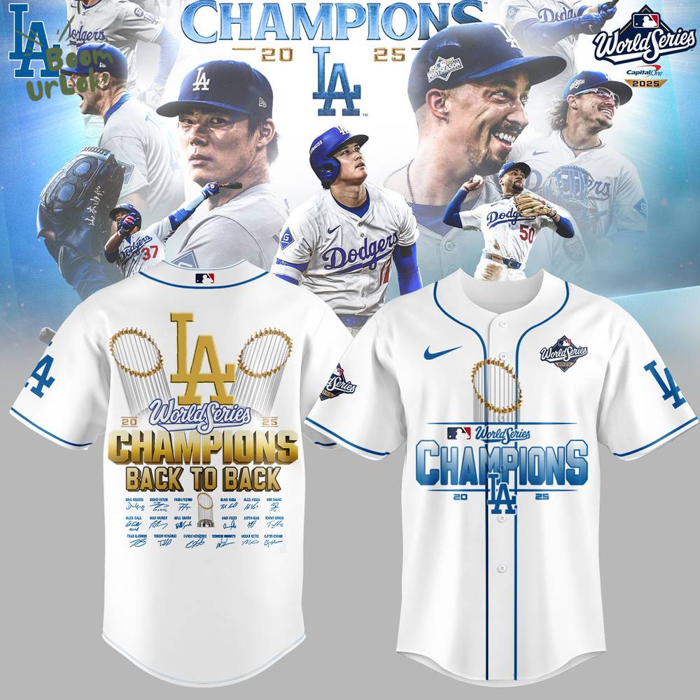 Los Angeles Dodgers 2025 World Series Jersey BACK to BACK Los Angeles Dodgers 2025 World Series Jersey BACK to BACK