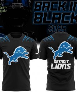Men’s – Back In Black Detroit Lions 2025 T-Shirt