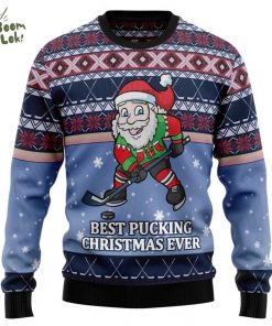 Santa Hockey Ugly Christmas Sweater