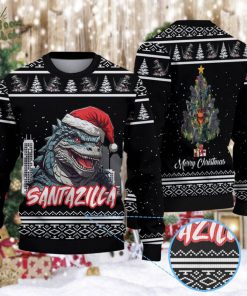 SantaZilla Godzilla Christmas Knitted Sweater
