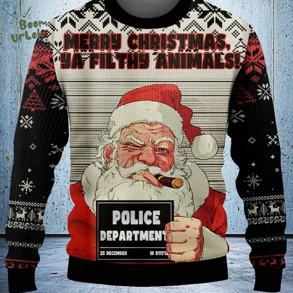 Santa’s Mugshot Christmas Ugly Sweat Santa’s Mugshot Christmas Ugly Sweat