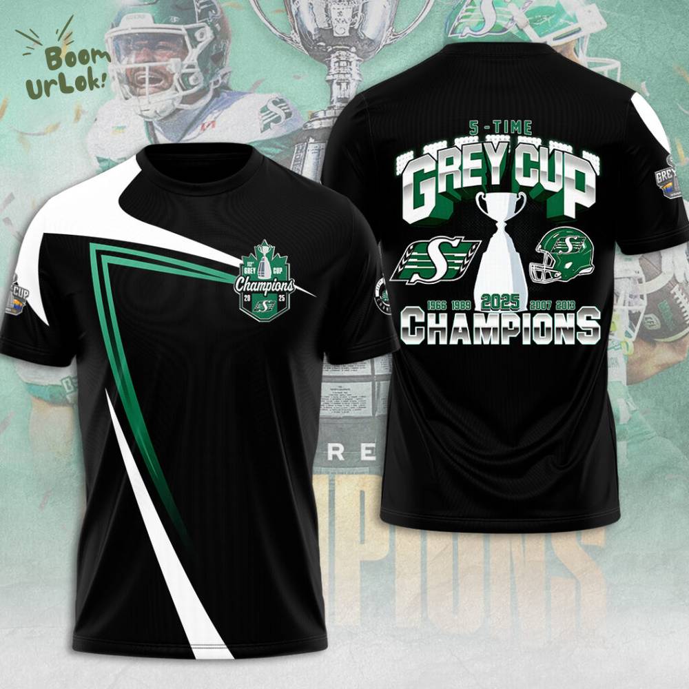 Saskatchewan Roughriders 2025 Grey Cup Champions 3D Apparel Saskatchewan Roughriders 2025 Grey Cup Champions 3D Apparel