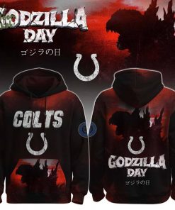 Special Edition Indianapolis Colts 2025 Happy Godzilla Day-3D Unisex Hoodie