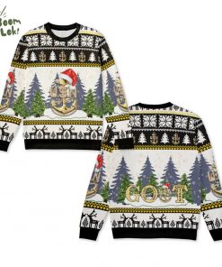 US Navy Senior Chief GOAT Christmas Knitted Sweater